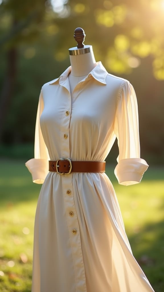 15 Curvy Summer Outfits for a Perfect Fit 13 belted shirt dress styling