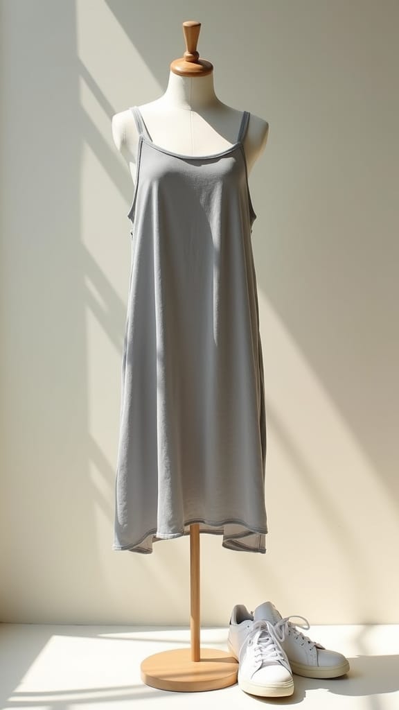 15 Casual Summer Outfits to Try 11 casual chic tank dress sneakers