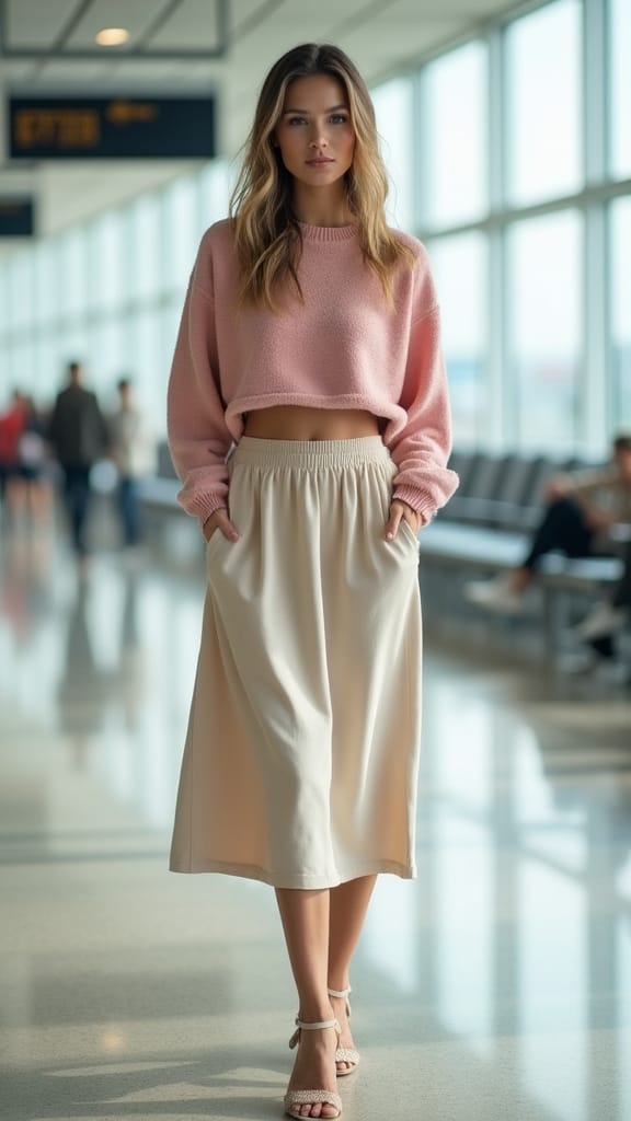 chic airport outfit choice