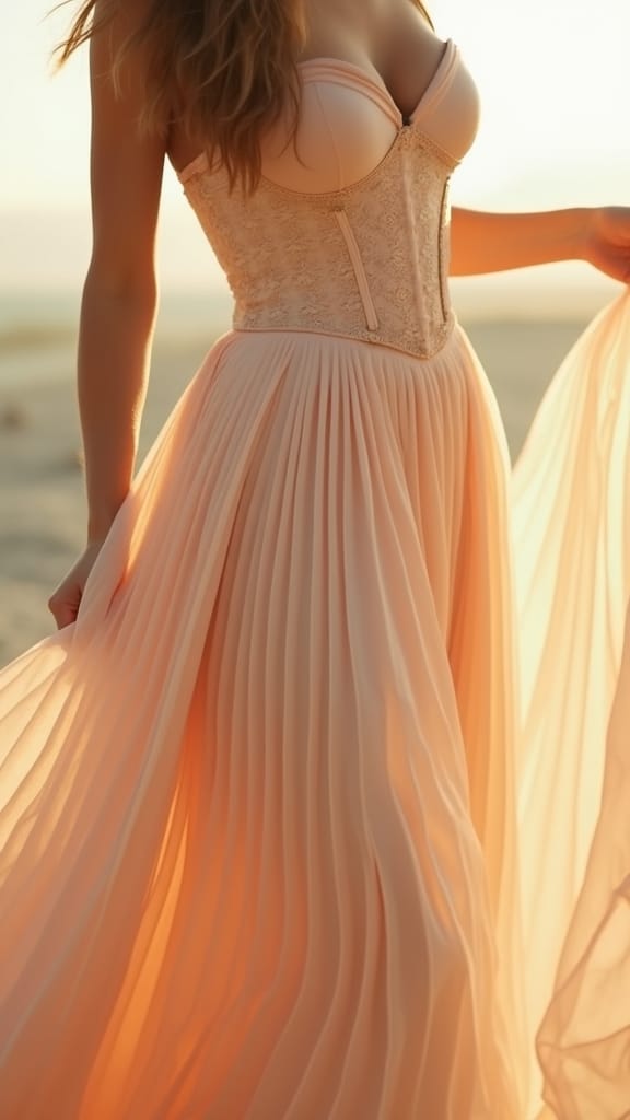 15 Long Skirt Outfits for Summer 8 chic pleated maxi ensemble