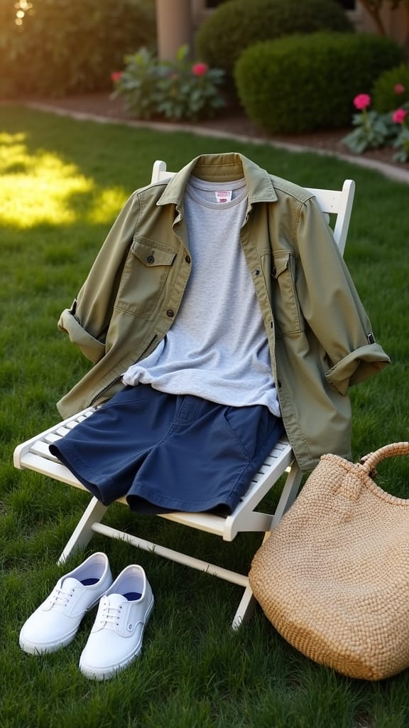 15 Summer Outfits for Moms That Are Stylish 15 chic utility jacket outfit