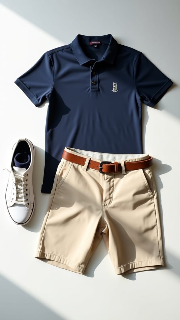 15 Preppy Summer Outfits for a Fresh Look 1 classic polo and khaki