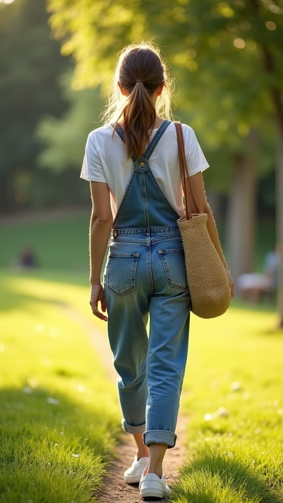 15 Casual Summer Outfits to Try 8 comfy overalls with basic tee