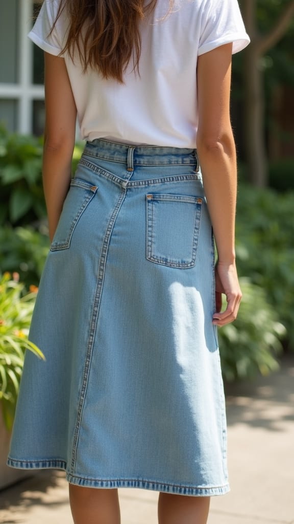 15 Long Skirt Outfits for Summer 2 denim skirt with graphic tee