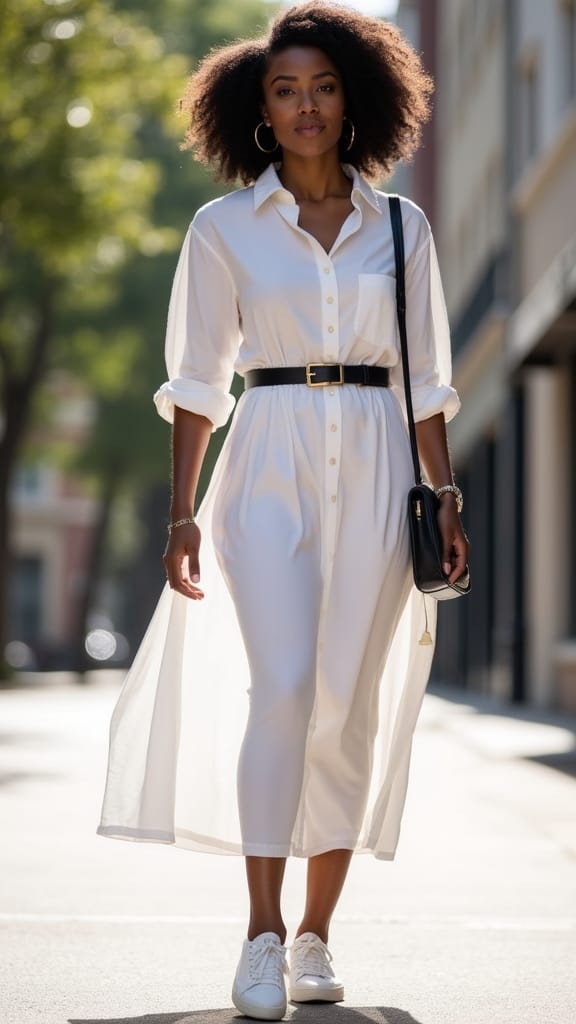 15 Summer Outfits for Black Women 14 effortless summer oversized dress