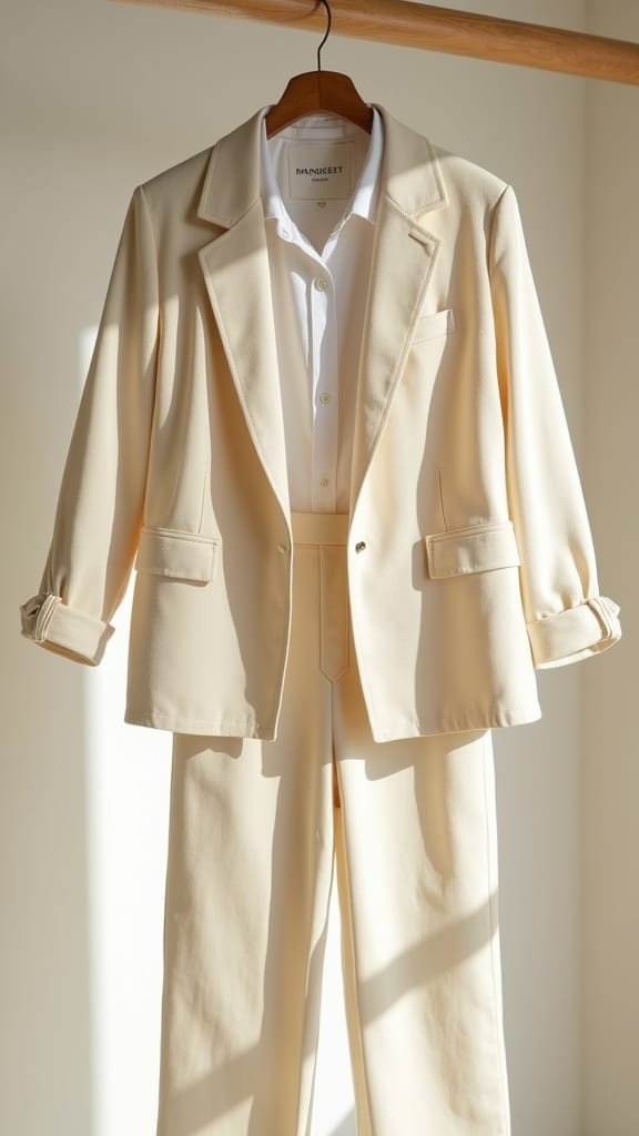 15 Summer Office Work Outfits 1 linen blazer trousers combo