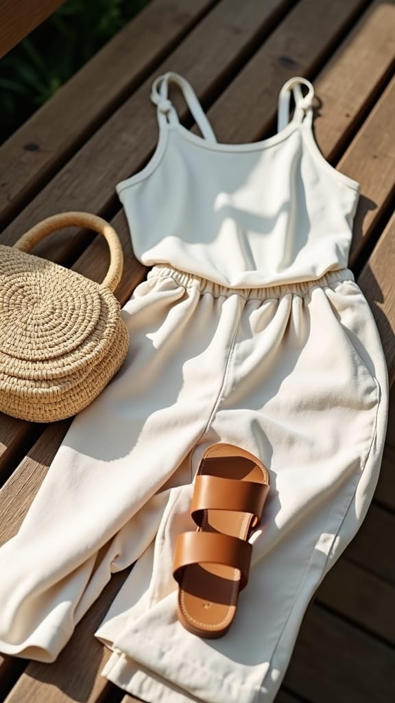 15 Summer School Outfits for Comfort 3 linen pants breathable tank top