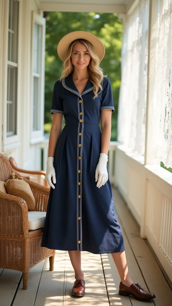 15 Vintage Summer Outfits to Rewind Time 11 nautical chic sailor outfit