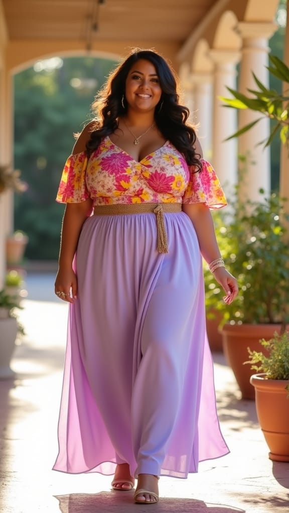 15 Plus Size Summer Outfits 5 off the shoulder tops and skirts