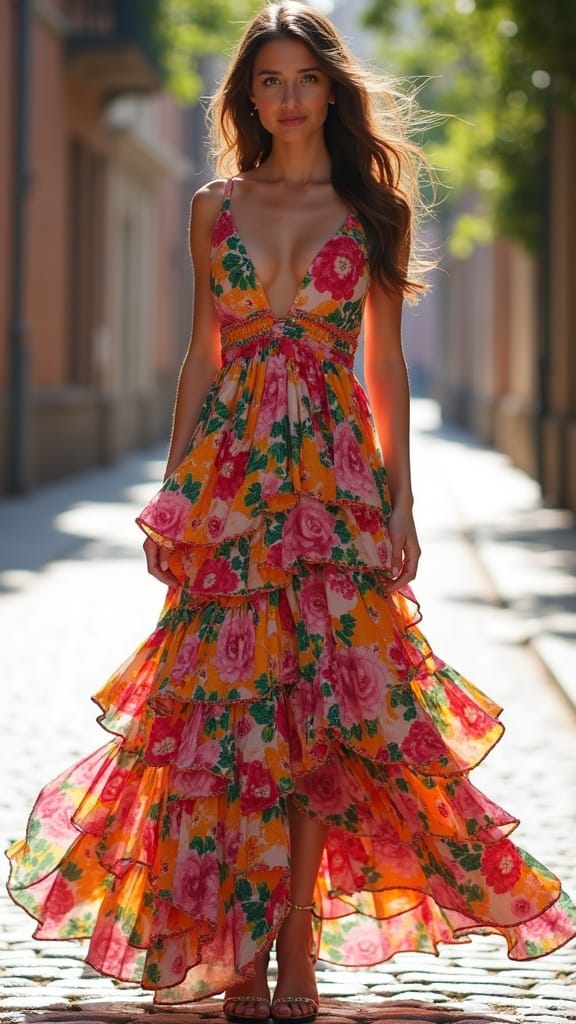15 Thick Girlfriend Summer Outfits to Slay 8 playful summer tiered dress