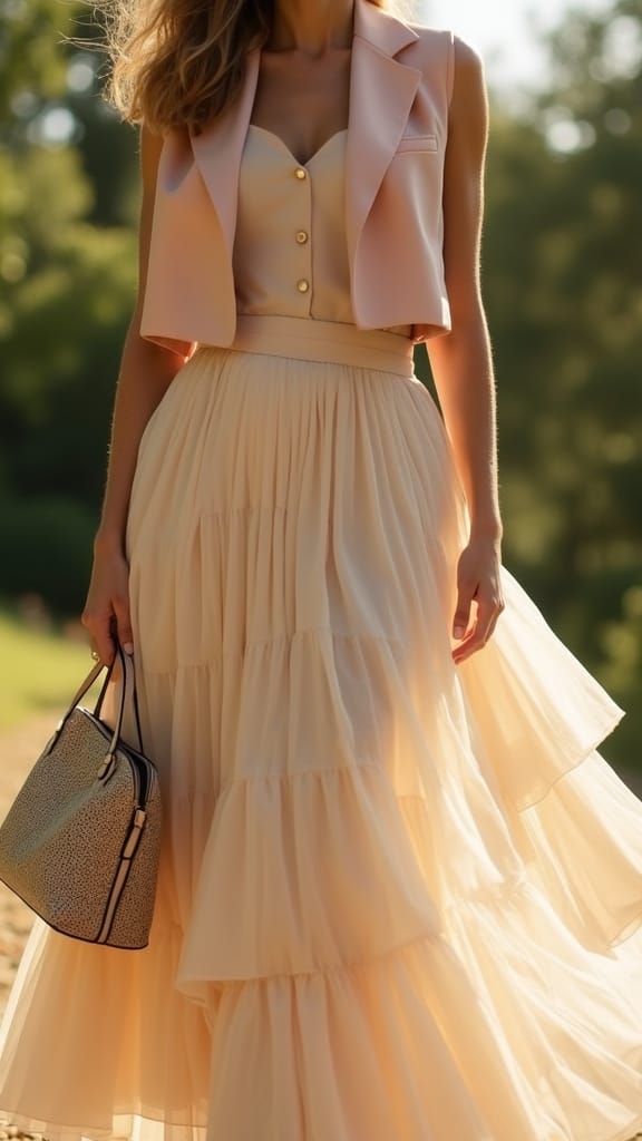 15 Long Skirt Outfits for Summer 11 polished playful summer look