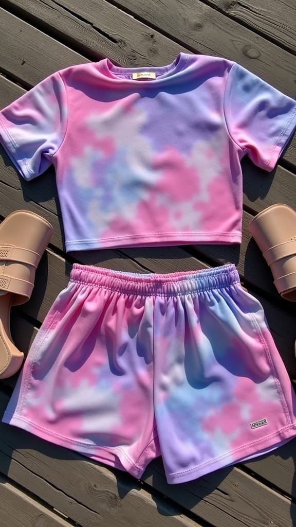 retro tie dye casual outfit