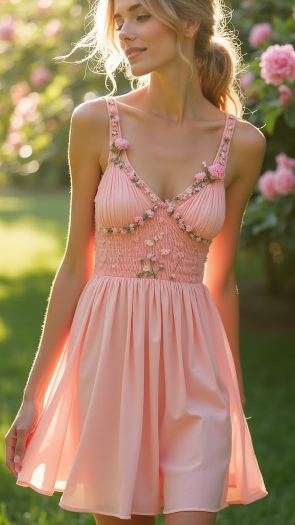 smocked waist mini dress