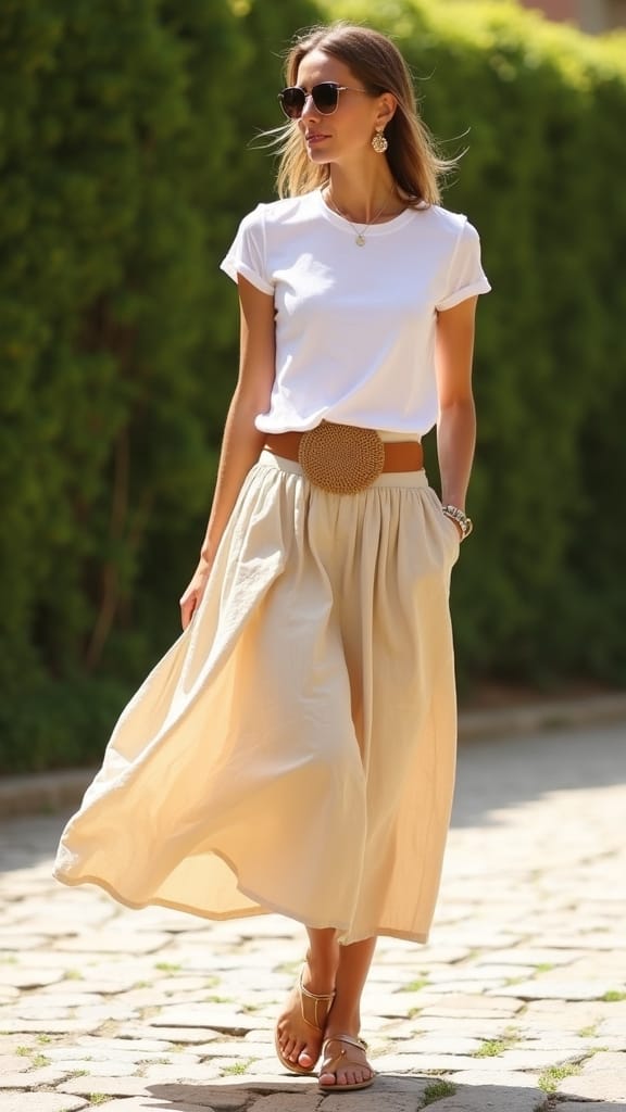 15 Modest Summer Outfits for a Chic Look 3 stylish summer midi outfit