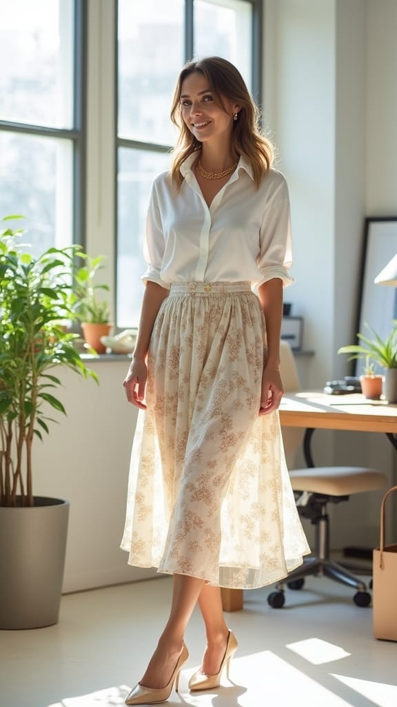 15 Summer Office Work Outfits 6 stylish summer skirt combo