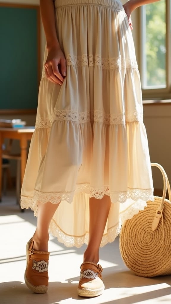 15 Summer School Outfits for Comfort 11 summer tiered dress styling