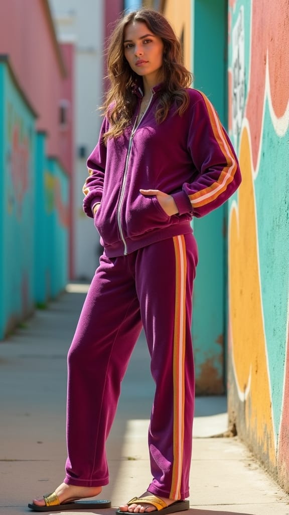 15 Y2k Summer Outfits for a Retro Vibe 6 velour tracksuits with flip flops