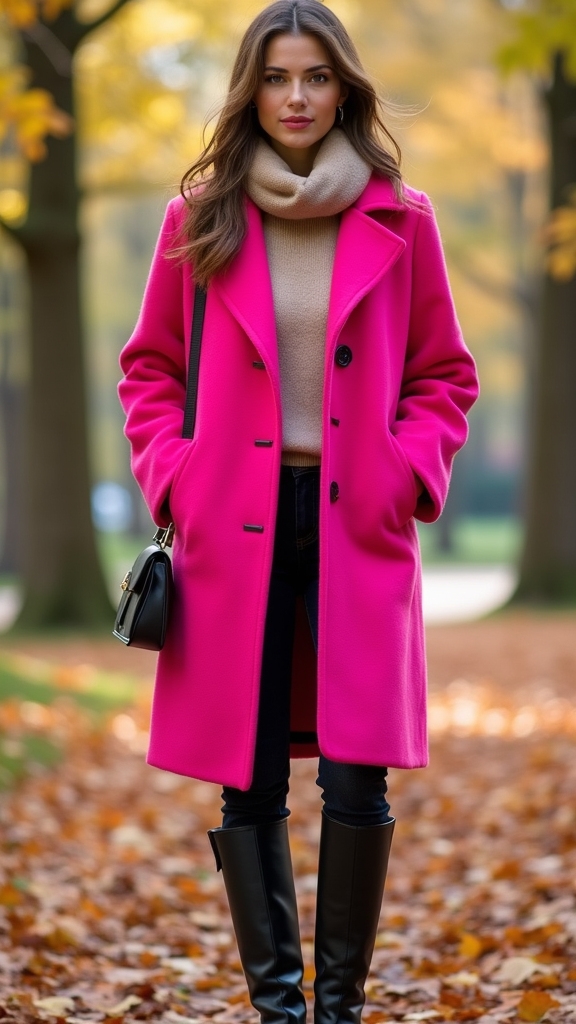20 Chic Pink Fall Outfits 20 bold coat neutral accessories