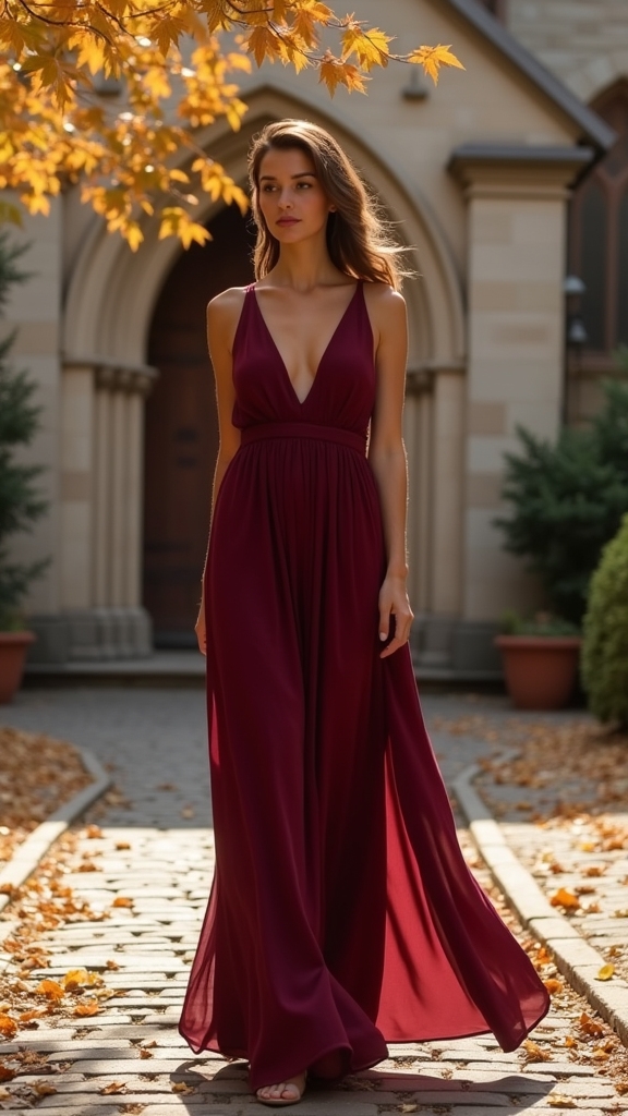 chic belted maxi dress