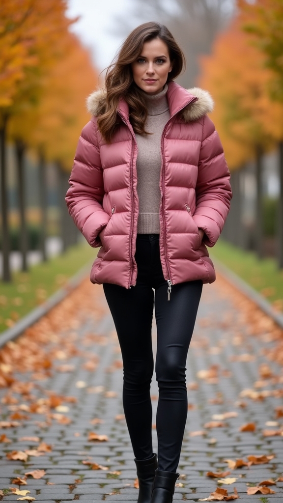 20 Chic Pink Fall Outfits 18 cozy autumn street style
