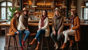cozy fall bar outfits