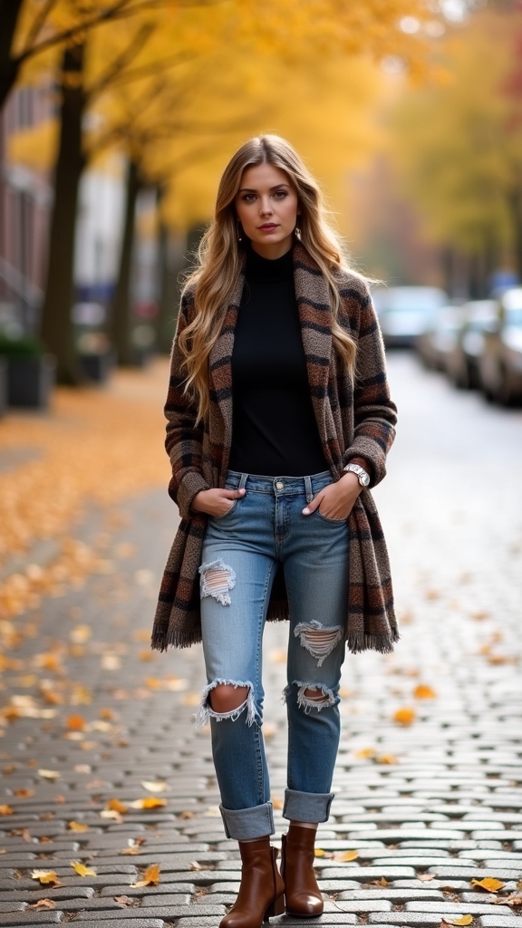 20 Chic Fall Jeans Outfits 3 cozy fall boyfriend jeans