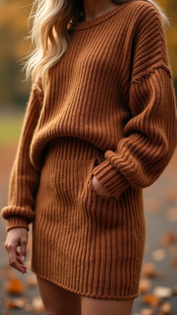 20 Chic Fall Long Skirt Outfits 1 cozy knit skirt combination