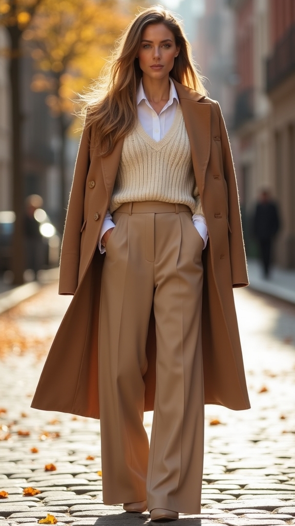 cozy layered business attire