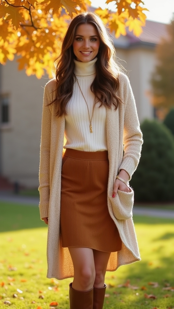 cozy layered cardigan outfit