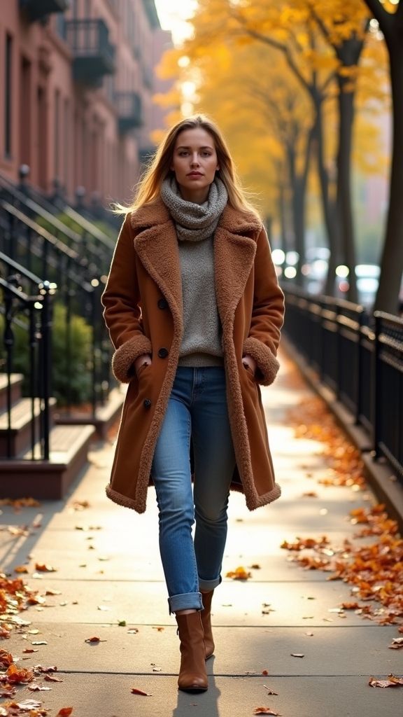cozy shearling coat styling