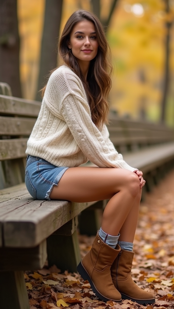 cozy sweater chic shorts