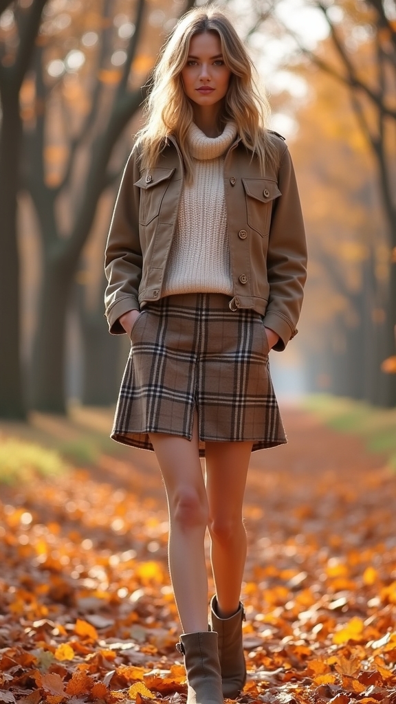 cropped jacket a line skirt