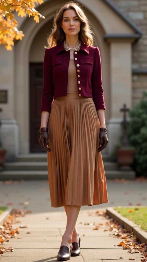 cropped jacket full skirt