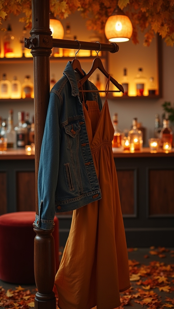 denim jacket with slip skirt