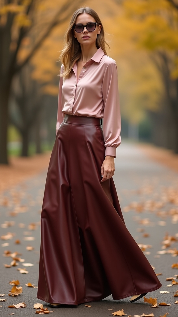 20 Chic Fall Long Skirt Outfits 13 edgy elegance with versatility