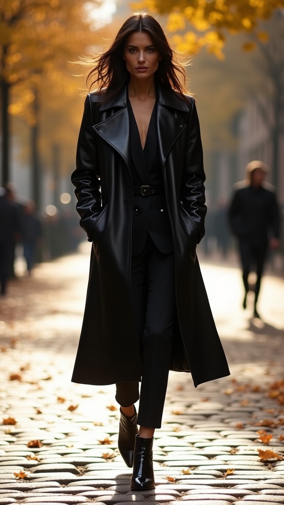 edgy timeless leather ensemble