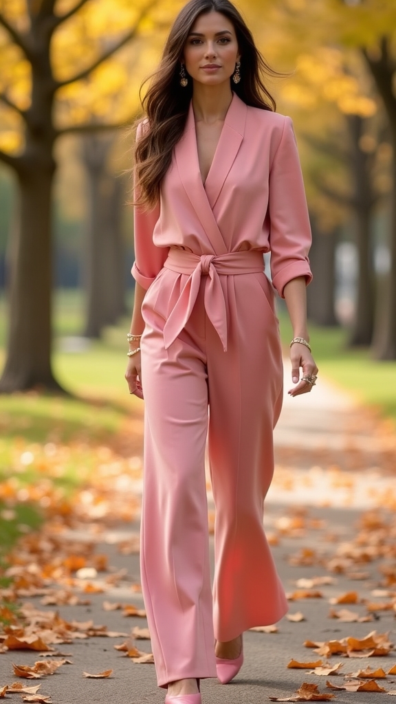 20 Chic Pink Fall Outfits 5 effortless fall jumpsuit styling