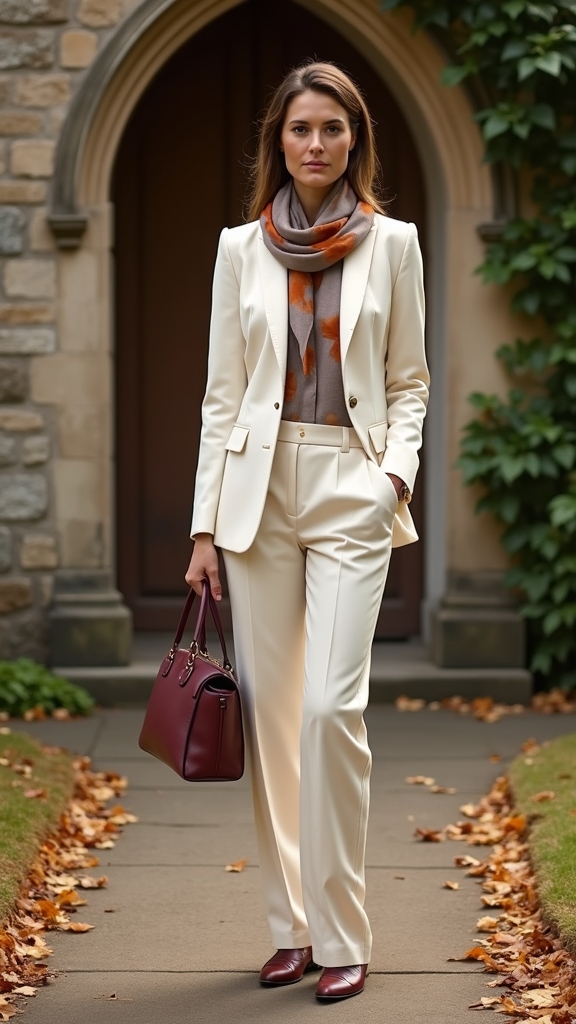elegant fall suit ensemble