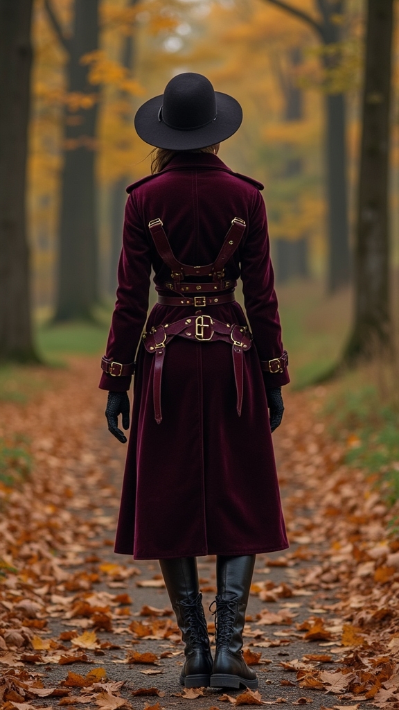 20 Hauntingly Beautiful Fall Goth Outfits 10 harness and chunky boots