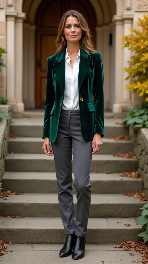 luxe velvet blazer ensemble