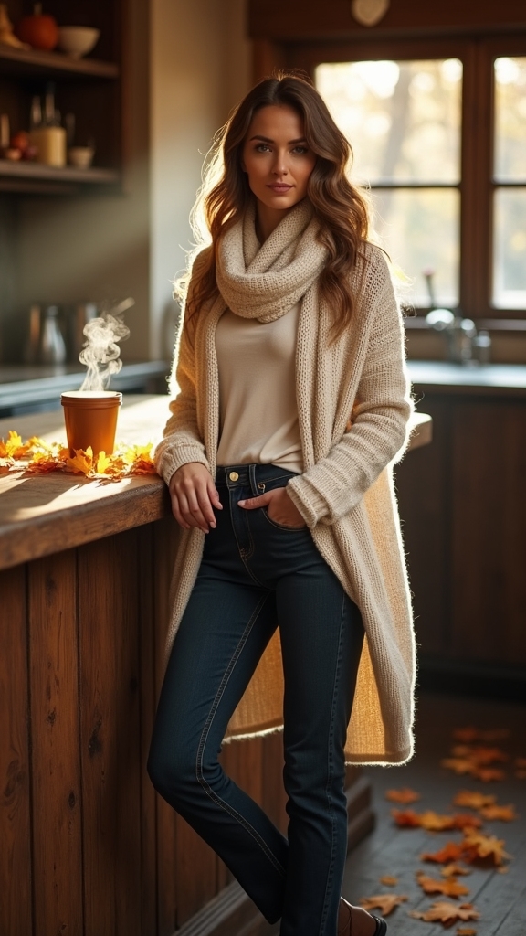 oversized scarf with jeans