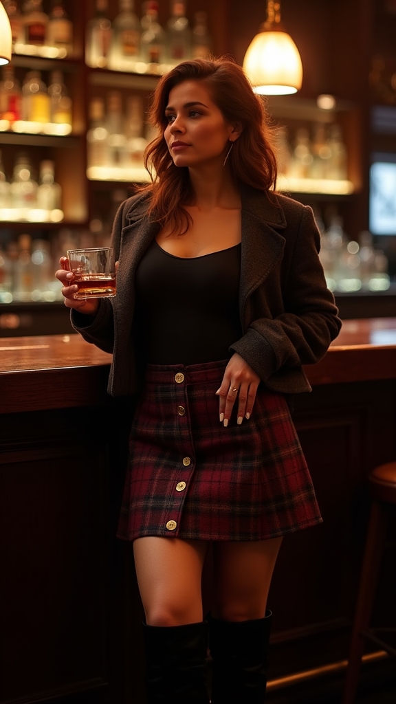sleek skirt and bodysuit