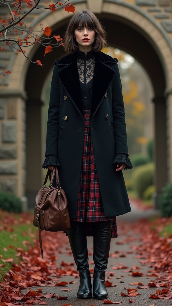 20 Hauntingly Beautiful Fall Goth Outfits 5 sophisticated dark academia style
