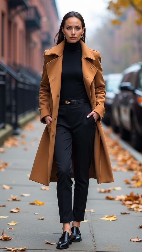 statement coat minimalist accessories