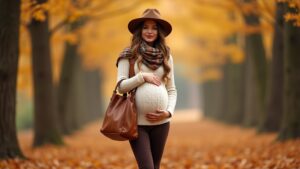 stylish autumn maternity wear