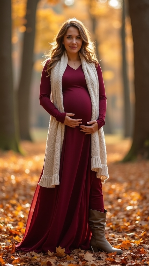 20 Cozy and Chic Fall Maternity Outfits 6 stylish long sleeve layering