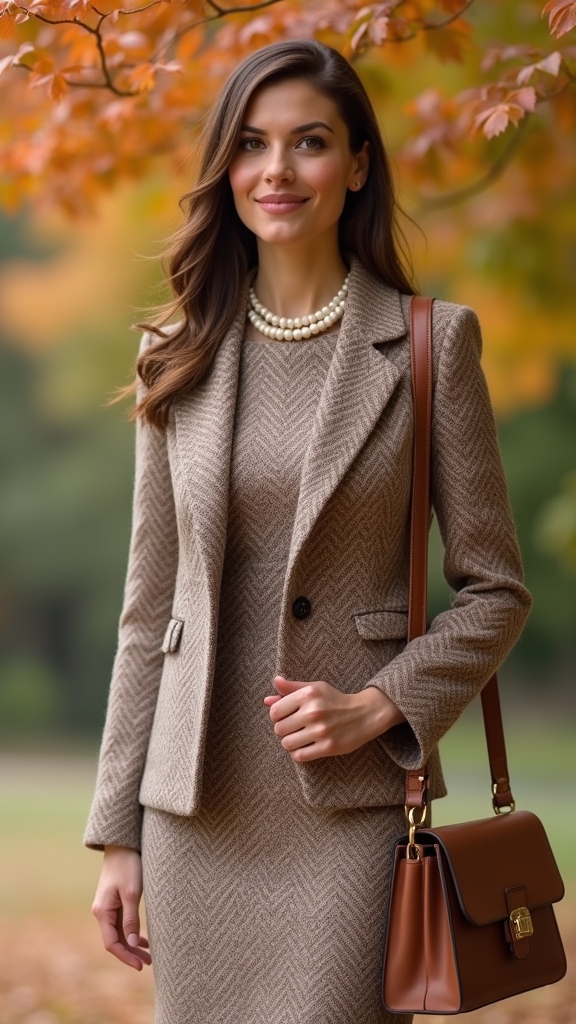 tweed jacket and dress combo