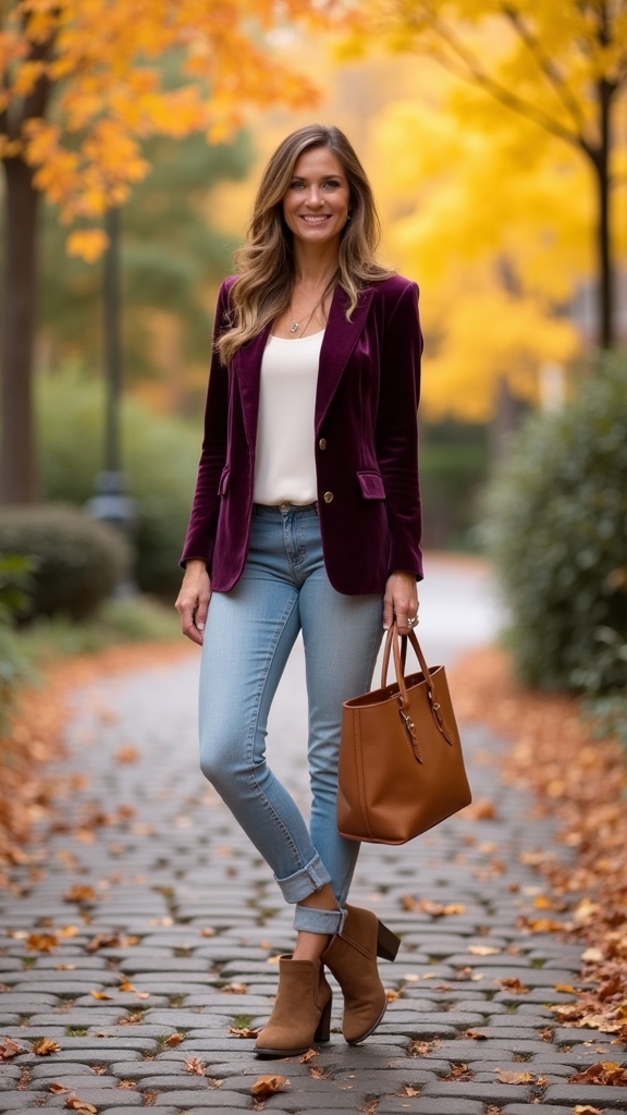velvet blazer silk camisole